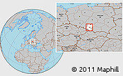 Gray Location Map of Ruda Slaska, highlighted parent region