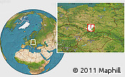 Satellite Location Map of Siemianowice Slaskie, highlighted parent region