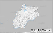 Gray 3D Map of Zywiec, single color outside