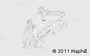 Silver Style 3D Map of Zywiec, single color outside