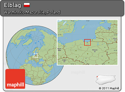 Savanna Style Location Map of Elblag