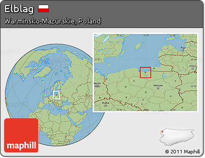 Savanna Style Location Map of Elblag