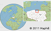 Savanna Style Location Map of Elblag, highlighted country