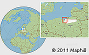 Savanna Style Location Map of Elblag, highlighted parent region