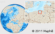 Shaded Relief Location Map of Elblag