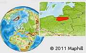 Physical Location Map of Warminsko-Mazurskie