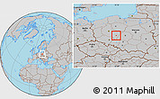 Gray Location Map of Kalisz