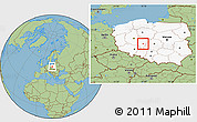 Savanna Style Location Map of Kalisz, highlighted country