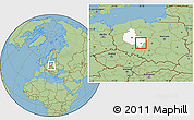 Savanna Style Location Map of Kalisz, highlighted parent region