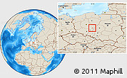 Shaded Relief Location Map of Kalisz