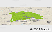 Physical Panoramic Map of Nowy Tomysl, shaded relief outside