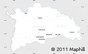 Silver Style Simple Map of Nowy Tomysl, single color outside