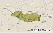 Satellite 3D Map of Rawicz, shaded relief outside