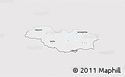 Silver Style 3D Map of Rawicz, single color outside