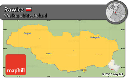 Savanna Style Simple Map of Rawicz, single color outside