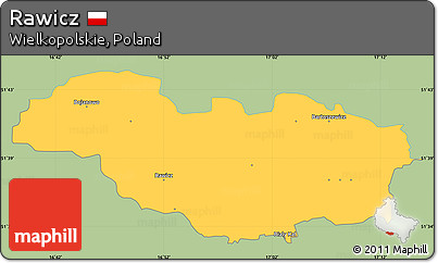 Savanna Style Simple Map of Rawicz, single color outside