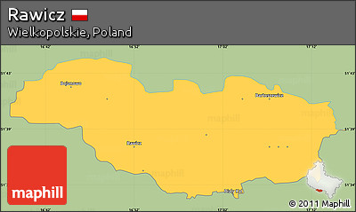 Savanna Style Simple Map of Rawicz, single color outside