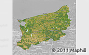 Satellite 3D Map of Zachodnio-Pomorskie, lighten, desaturated