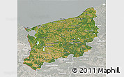 Satellite 3D Map of Zachodnio-Pomorskie, lighten, semi-desaturated