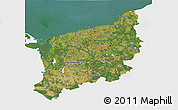 Satellite 3D Map of Zachodnio-Pomorskie, single color outside