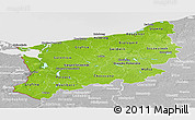 Physical Panoramic Map of Zachodnio-Pomorskie, lighten, desaturated