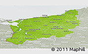 Physical Panoramic Map of Zachodnio-Pomorskie, lighten, semi-desaturated