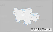 Gray 3D Map of Pyrzyce, single color outside