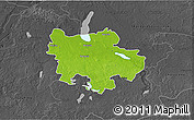 Physical 3D Map of Pyrzyce, darken, desaturated