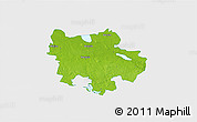 Physical 3D Map of Pyrzyce, single color outside