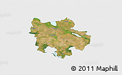 Satellite 3D Map of Pyrzyce, single color outside