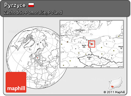 Blank Location Map of Pyrzyce, highlighted parent region
