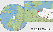 Savanna Style Location Map of Pyrzyce, highlighted country, highlighted parent region