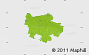 Physical Map of Pyrzyce, single color outside