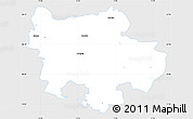 Silver Style Simple Map of Pyrzyce, single color outside