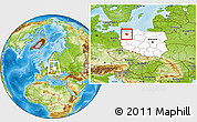 Physical Location Map of Swidwin, highlighted country, within the entire country