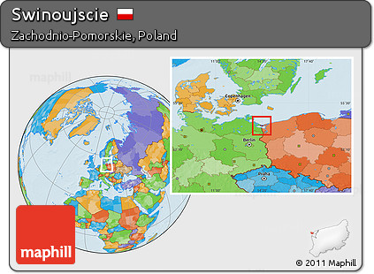 Political Location Map of Swinoujscie