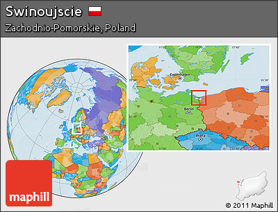 Political Location Map of Swinoujscie
