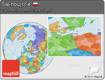 Political Location Map of Swinoujscie