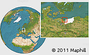 Satellite Location Map of Swinoujscie, highlighted parent region