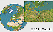 Satellite Location Map of Swinoujscie