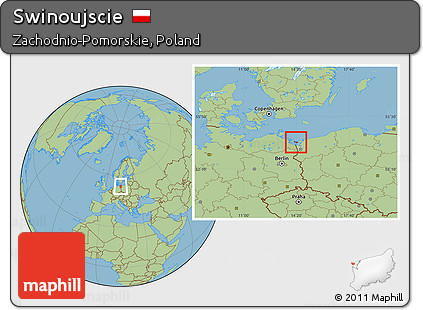 Savanna Style Location Map of Swinoujscie