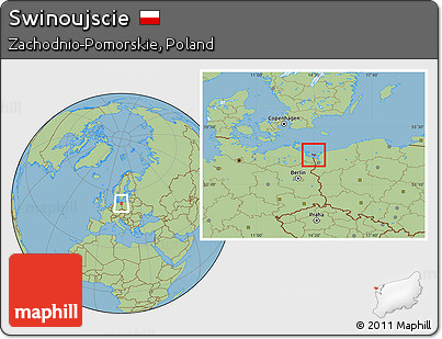 Savanna Style Location Map of Swinoujscie