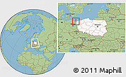 Savanna Style Location Map of Swinoujscie, highlighted country, within the entire country
