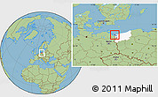 Savanna Style Location Map of Swinoujscie, highlighted parent region