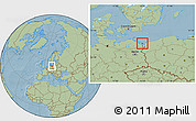 Savanna Style Location Map of Swinoujscie, hill shading