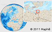 Shaded Relief Location Map of Swinoujscie
