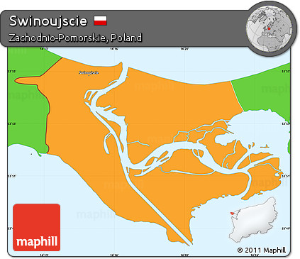 Political Simple Map of Swinoujscie