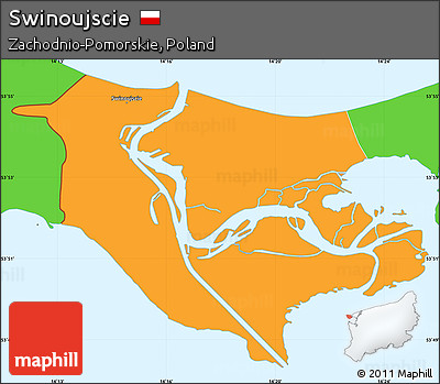 Political Simple Map of Swinoujscie