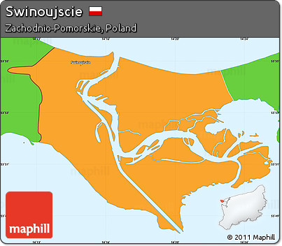 Political Simple Map of Swinoujscie