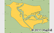 Savanna Style Simple Map of Swinoujscie, cropped outside